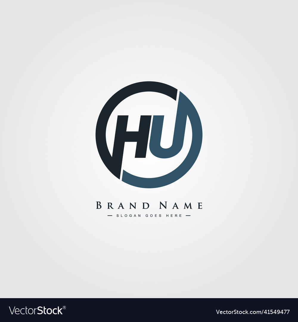 Initial letter hu logo - simple business logo Vector Image