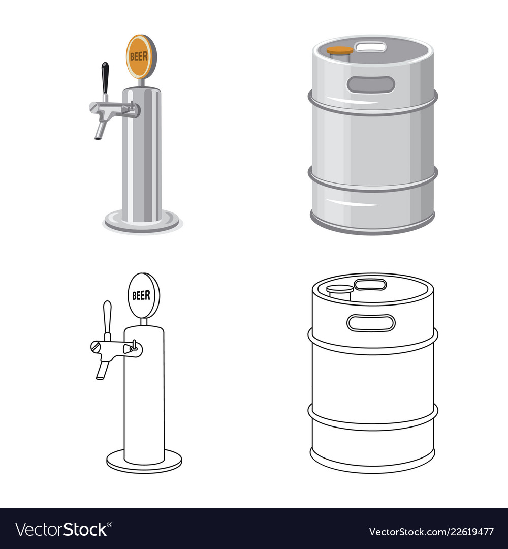 Isolated object of pub and bar symbol collection