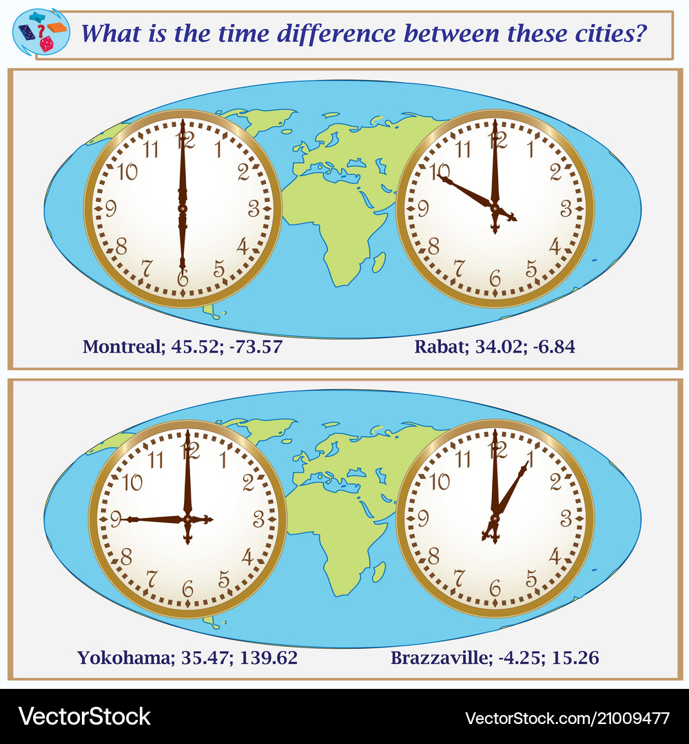 Logical task what is the time difference between Vector Image