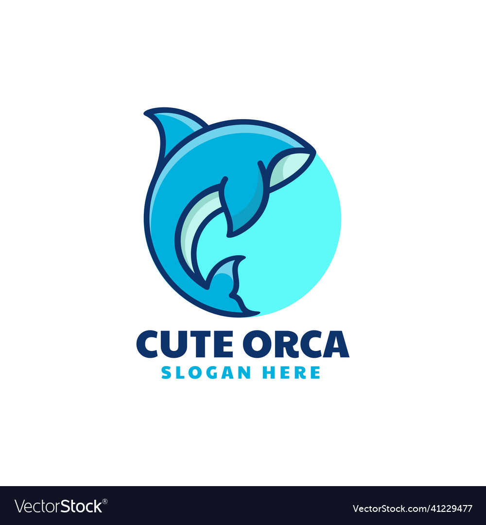 Logo orca simple mascot vector image Logo orca simple mascot