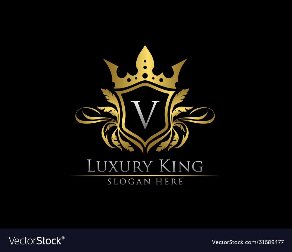 Letter VL logo with Luxury Gold Shield. Elegance logo vector