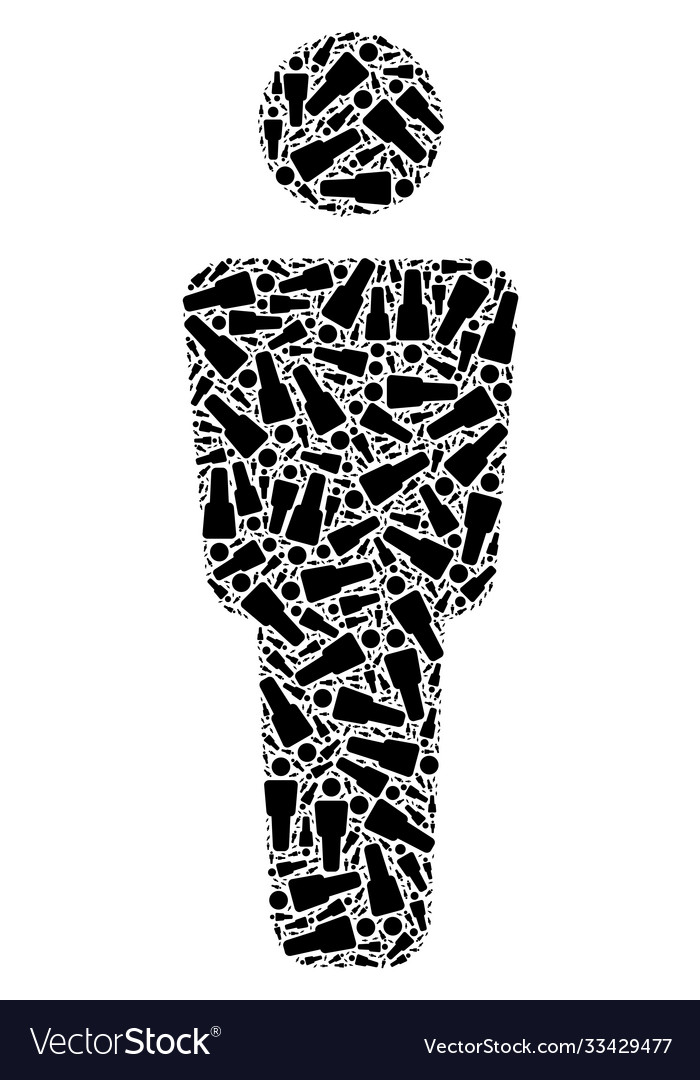 Man alone recursion mosaic items vector image Man alone recursion mosaic items