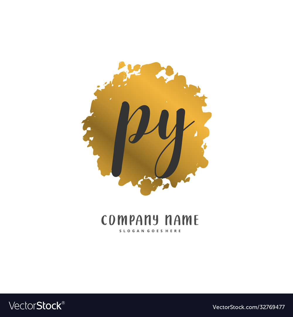 P y py initial handwriting and signature logo vector image P y py initial handwriting and signature logo