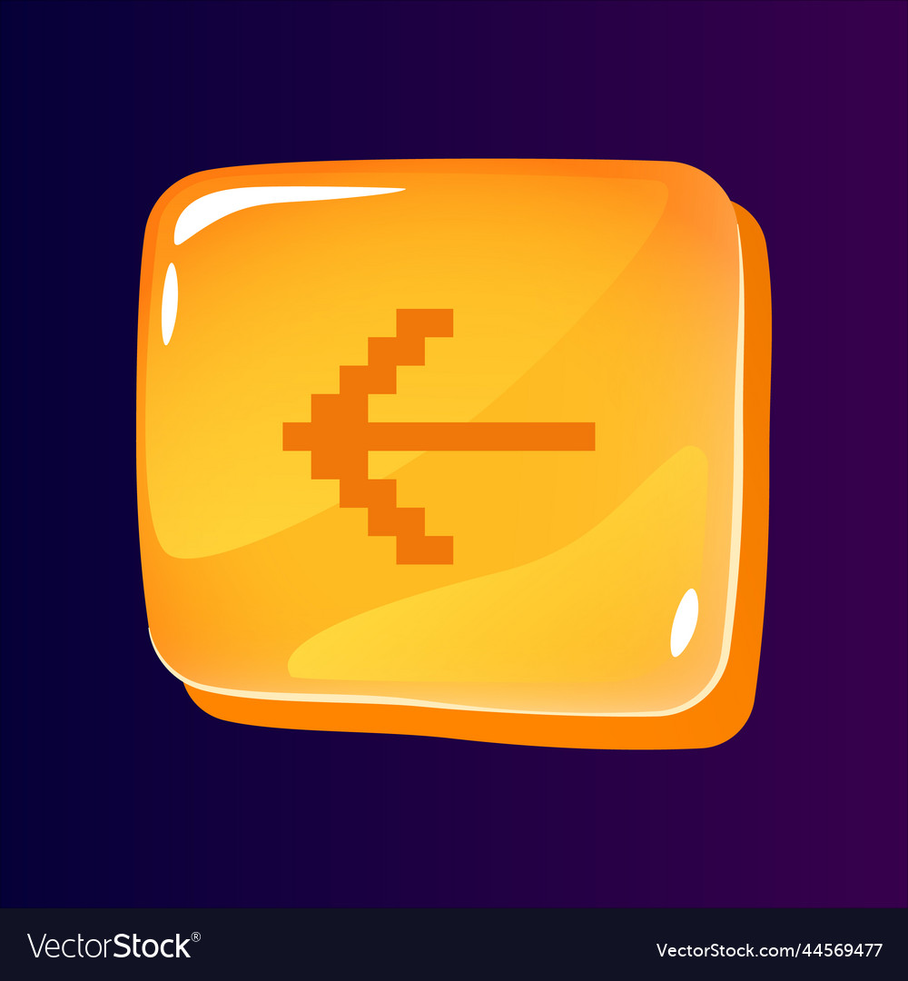 Pointer to left side glossy ui button vector image Pointer to left side glossy ui button