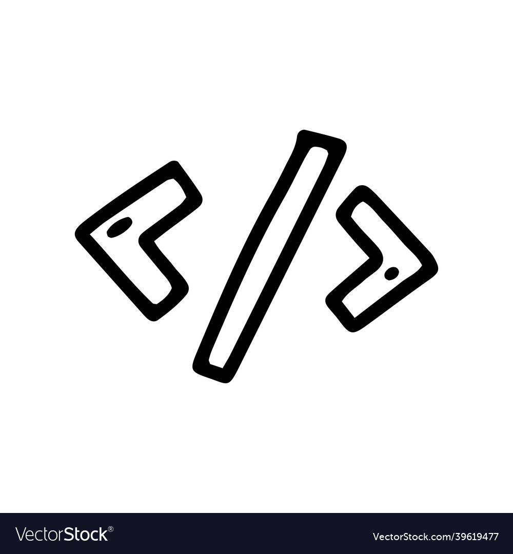 Programming line doodle simple icon design vector image Programming line doodle simple icon design