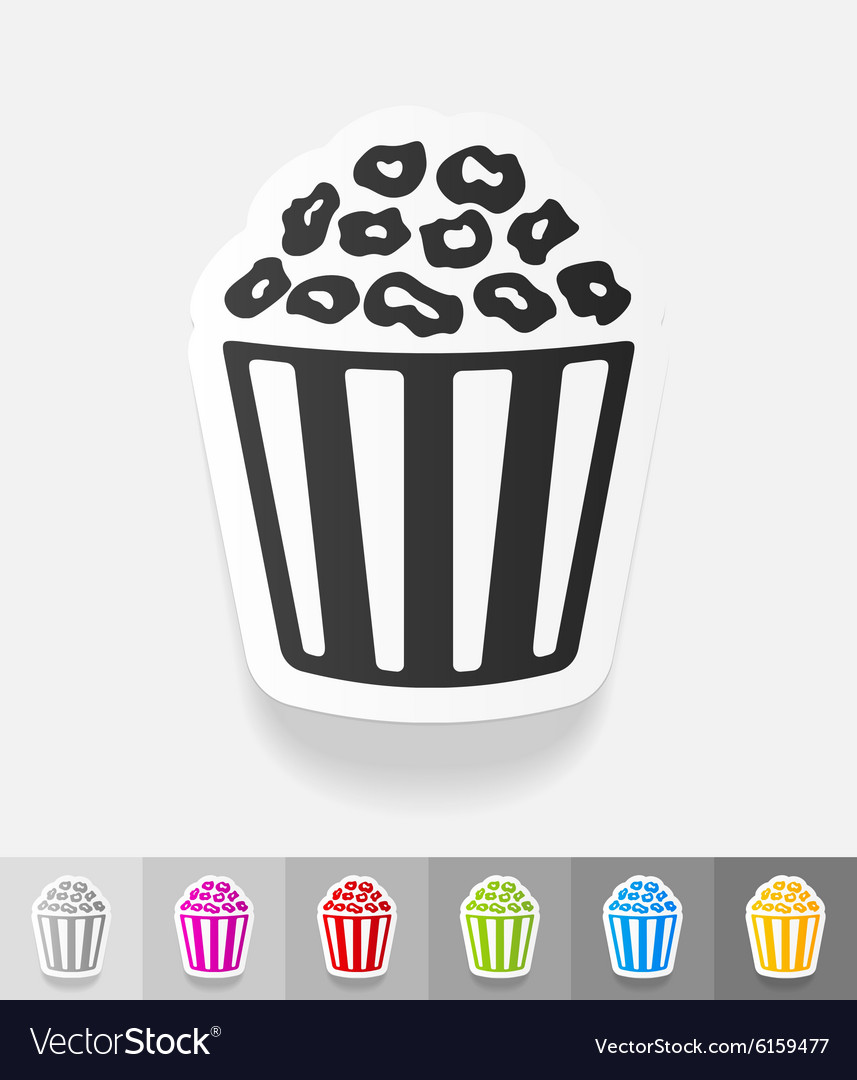 Realistic design element pop corn