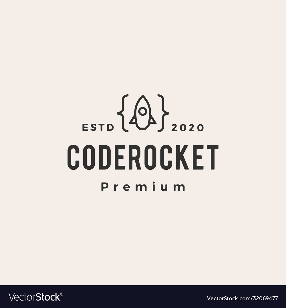 Retro Code Rocket Logo