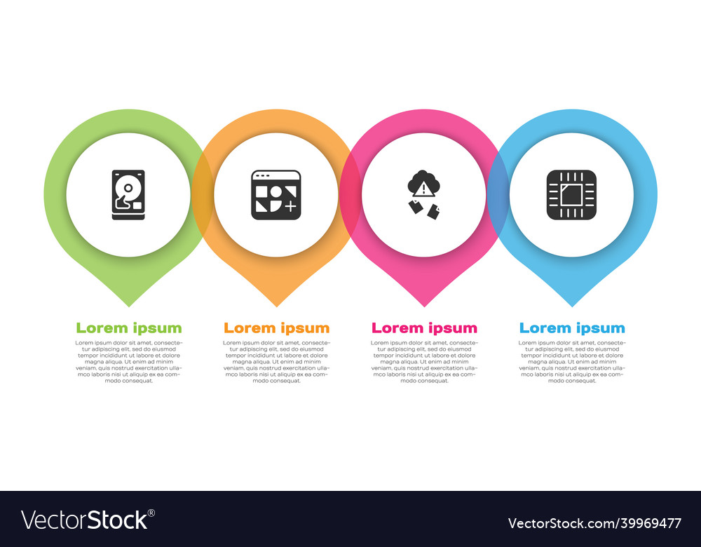 Set hard disk drive hdd different files cloud vector image Set hard disk drive hdd different files cloud