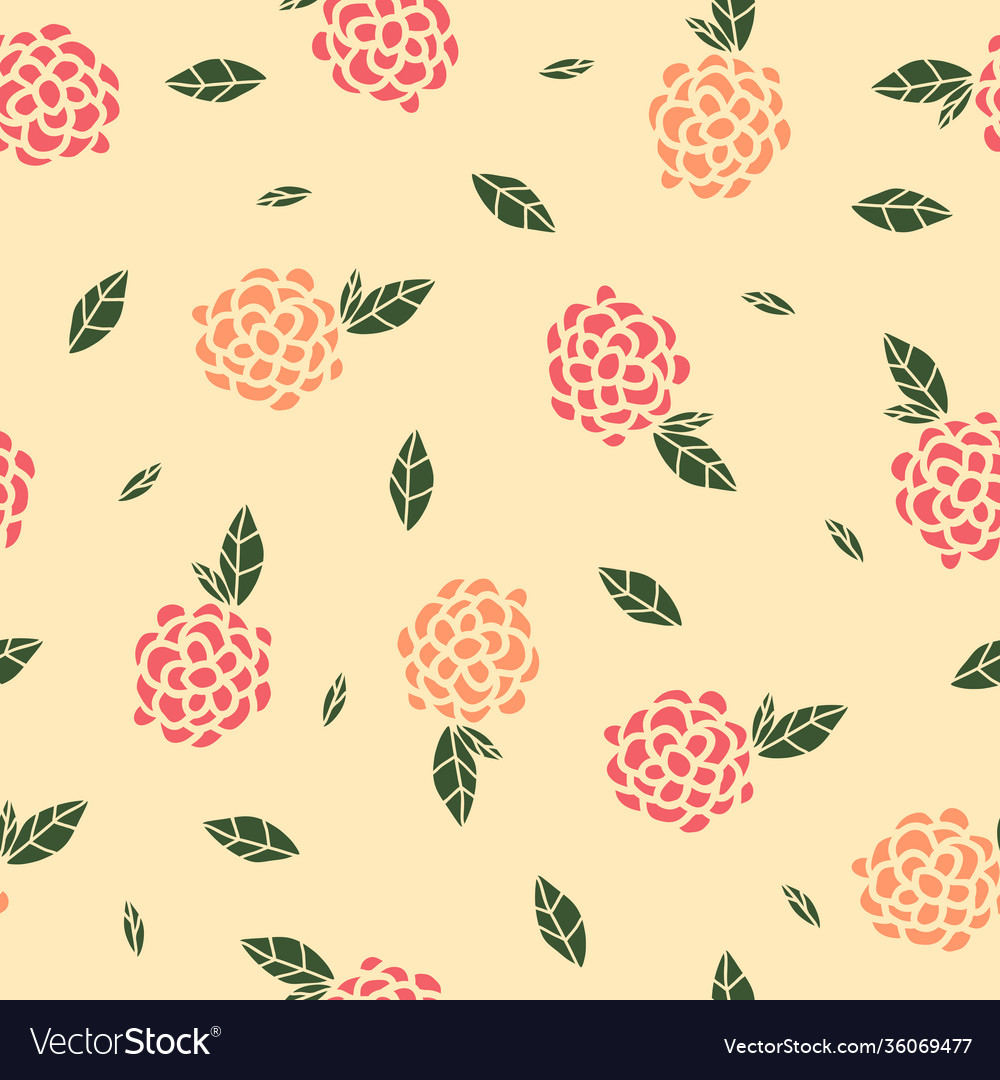 Simple flower doodle repeat pattern design