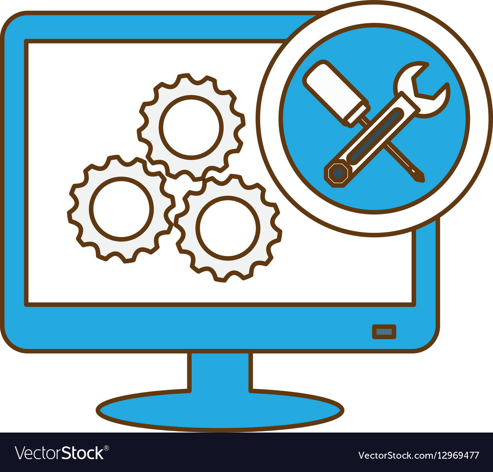 Technical service computers icon