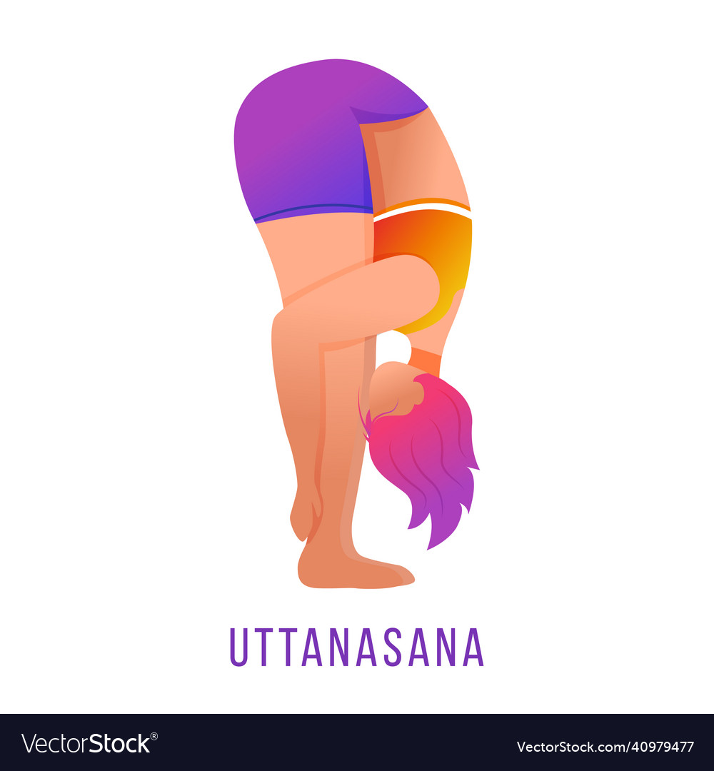 Uttanasana flat standing forward bend caucausian Vector Image Uttanasana flat standing forward bend caucausian