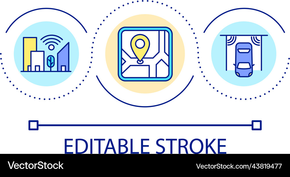 Virtual navigation supplies loop concept icon Vector Image