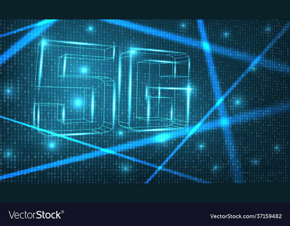 5g network digital hologram on zero-ones back