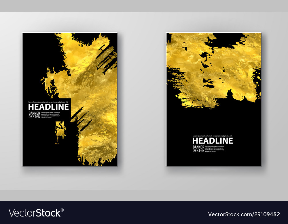 Black and gold design templates set