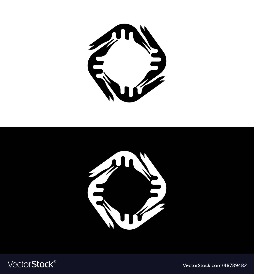 Black and white circle logo template design