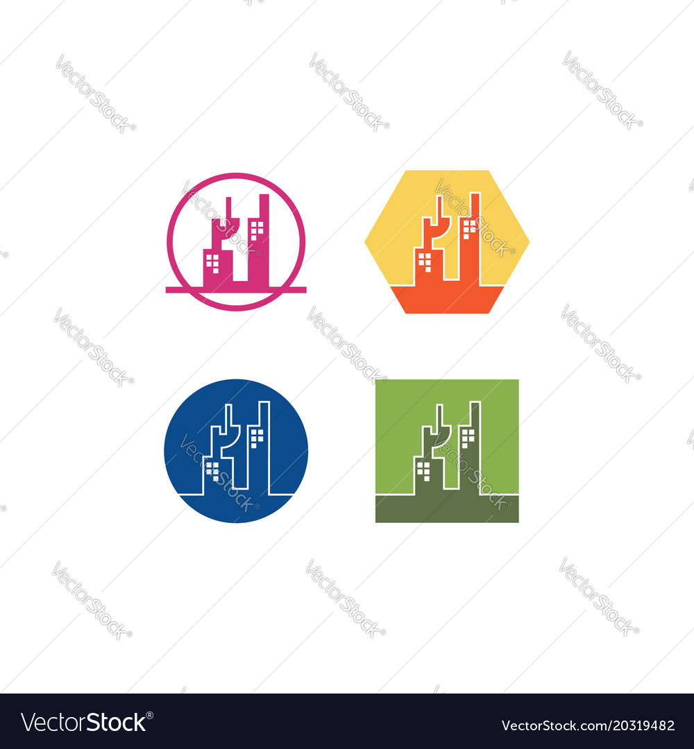 Building with number 1 logo Royalty Free Vector Image