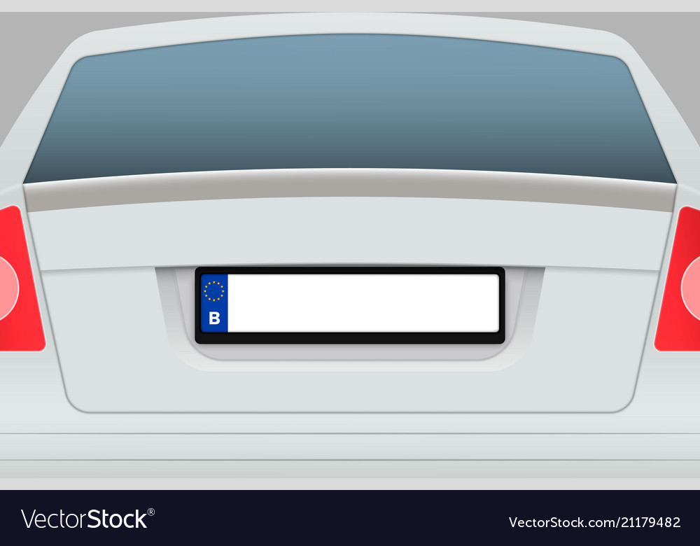 Rückansicht mit Zahlenplatte Vector Image Rückansicht mit Zahlenplatte