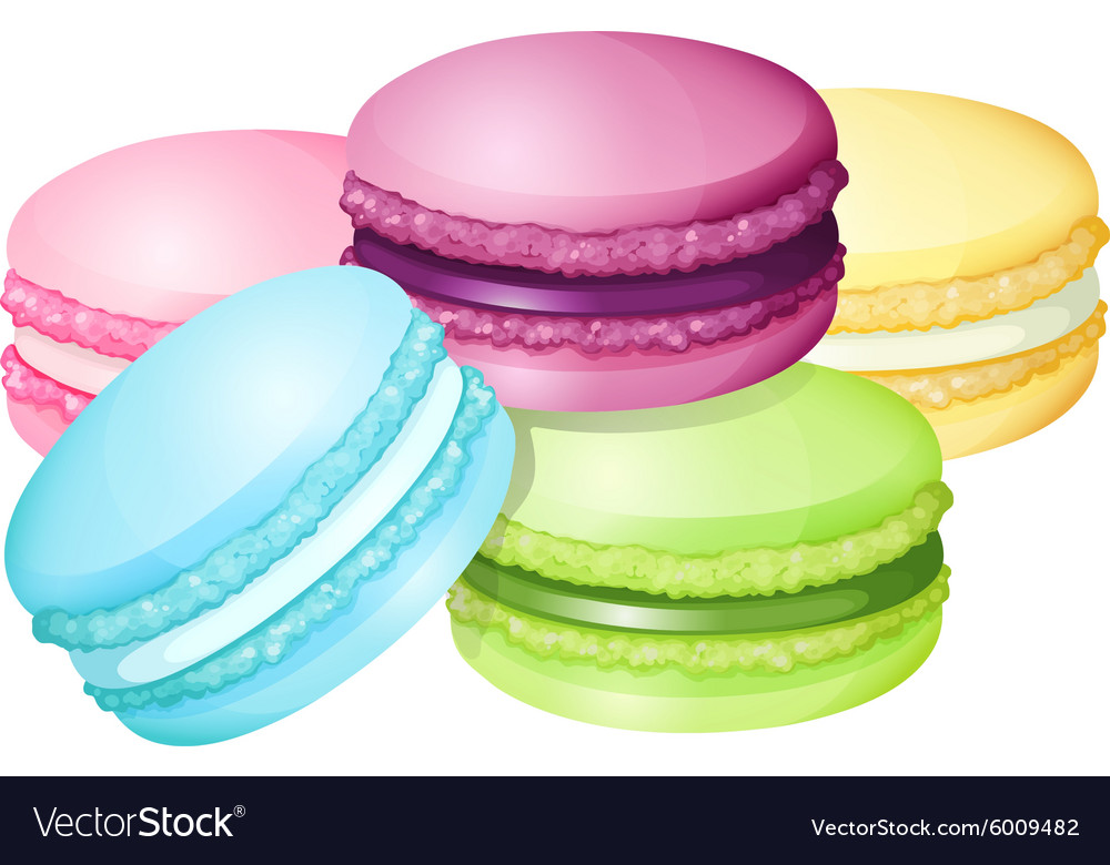 Colorful macaron on white Royalty Free Vector Image