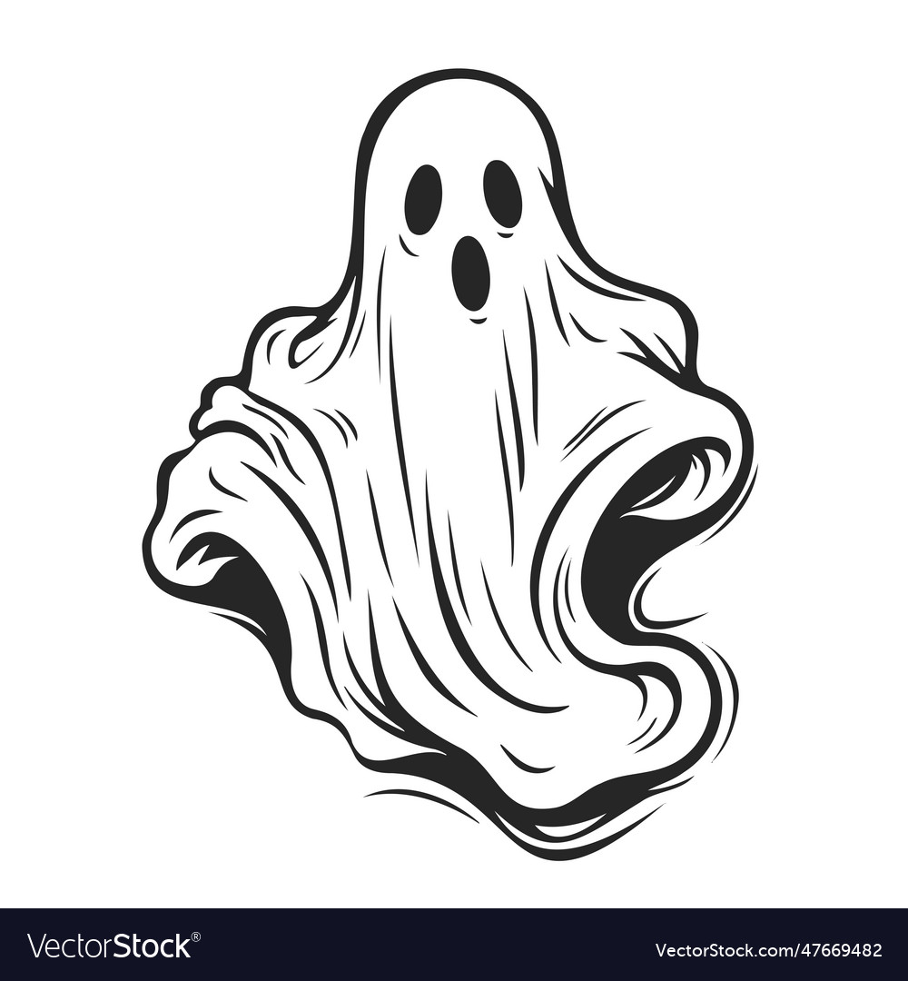 Cute ghost isolated halloween concept Royalty Free Vector