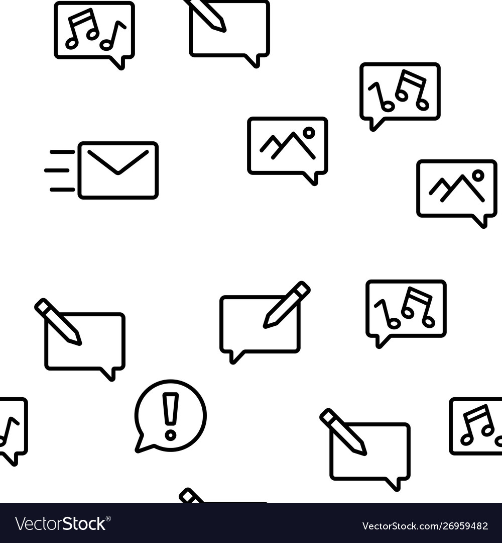 Different sms message seamless pattern vector image Different sms message seamless pattern