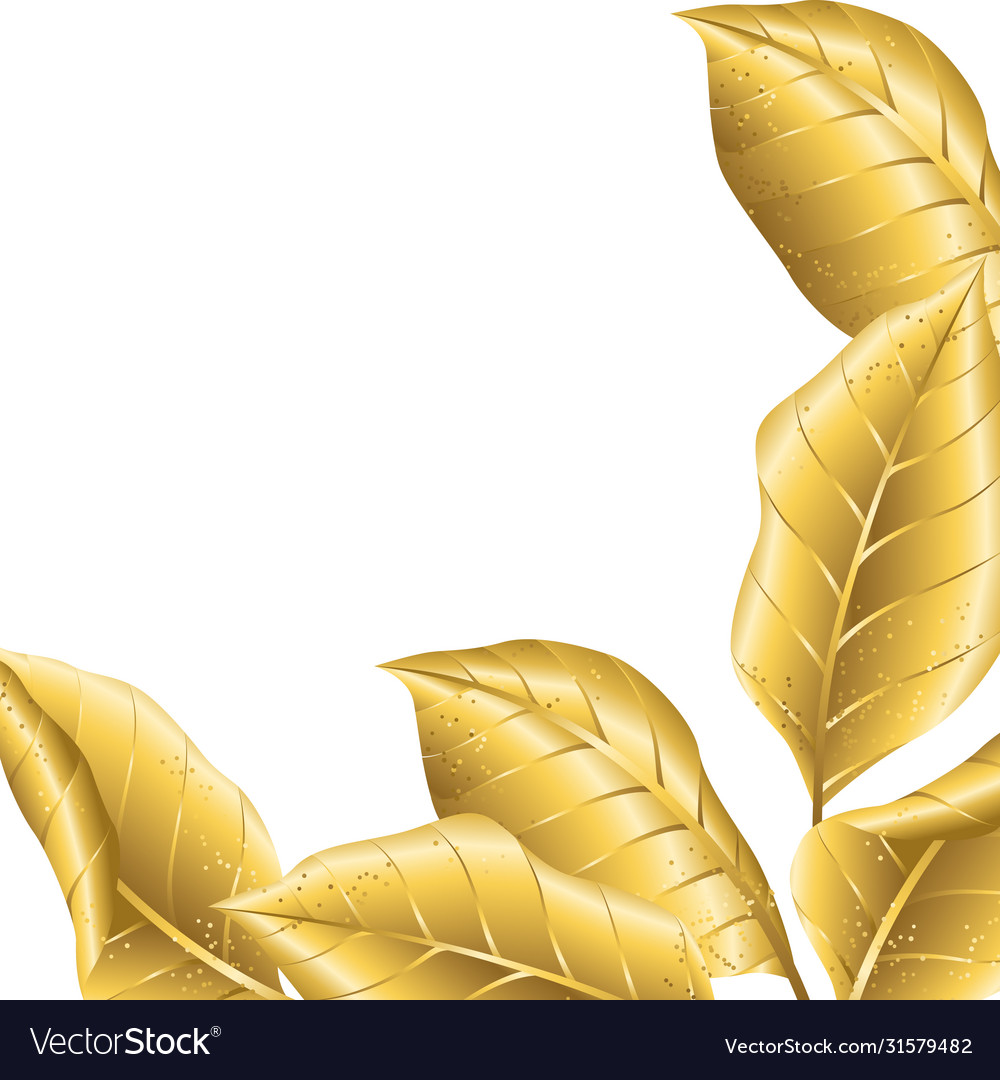 Floral background with gold autumn foliage