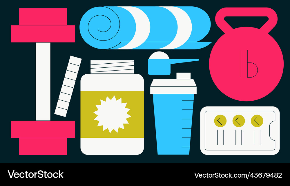 Gym flat concept Royalty Free Vector Image - VectorStock