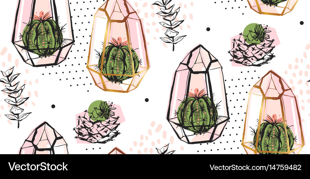 Hand drawn abstract seamless pattern Royalty Free Vector