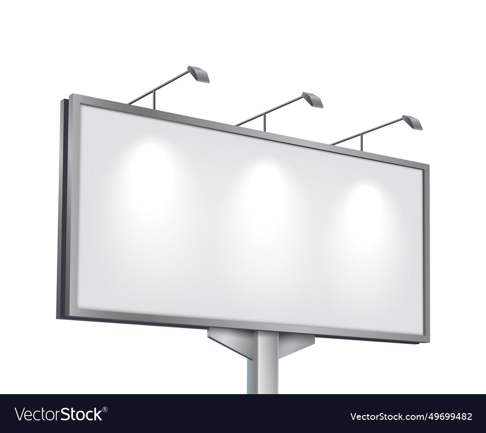 Illuminated blank billboard realistic