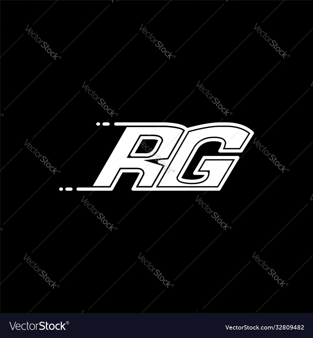 Initial rg logo design with shape style