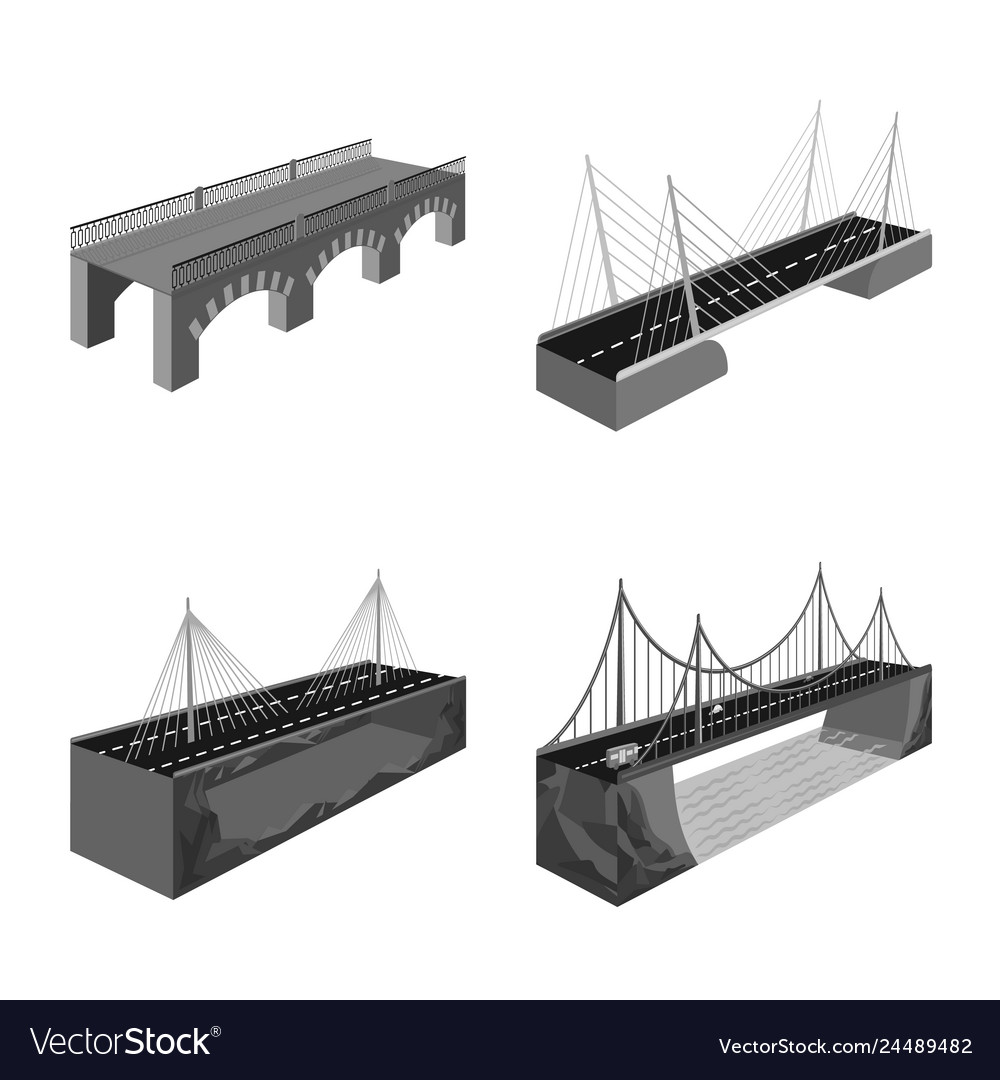 Isolated object of connection and crossing logo Vector Image Isolated object of connection and crossing logo