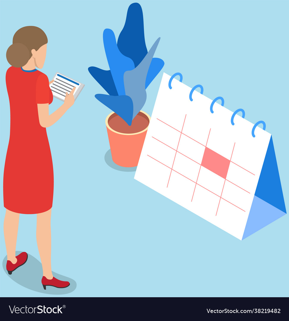 Lady with notes creating calendar for work task