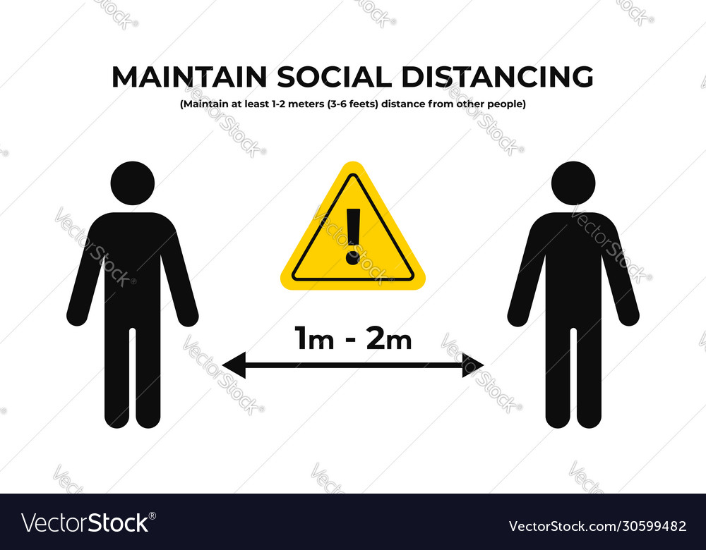 Maintain Social Distancing Keep Safe Distance In Vector Image 4434