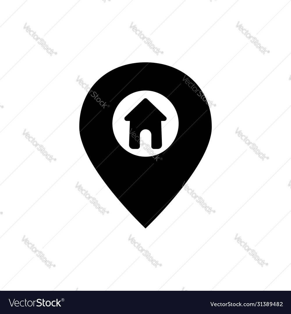 Map pointer home silhouette design template