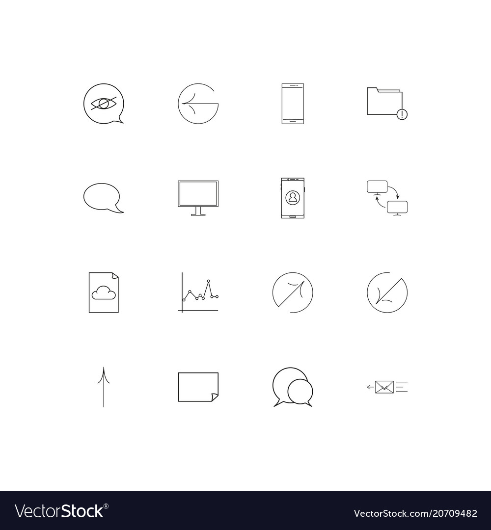 Network and database simple linear icons set