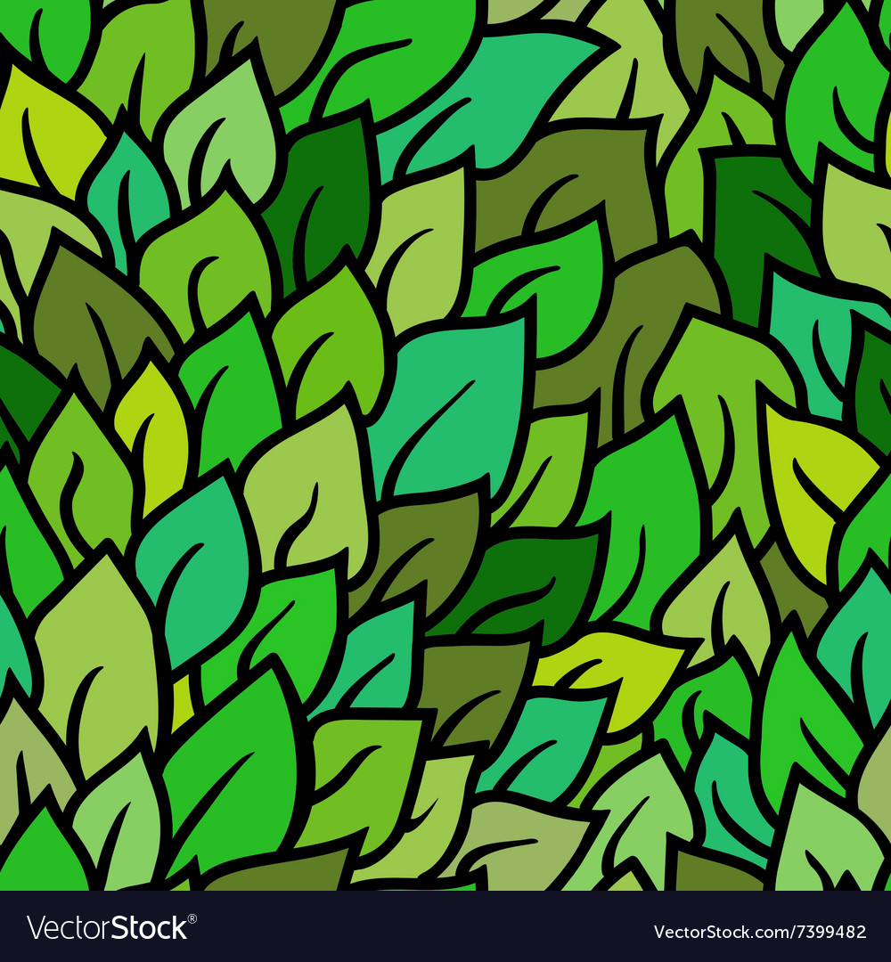 Seamless green leaves pattern