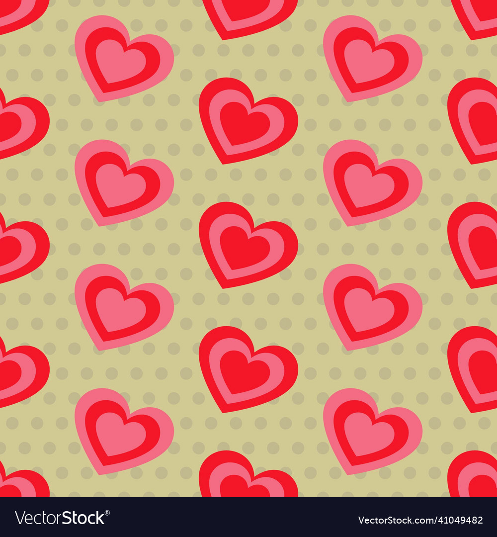 Seamless pattern with red hearts vector image Seamless pattern with red hearts