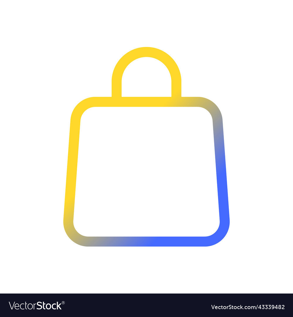 Shopping bag pixel perfect gradient linear ui icon vector image Shopping bag pixel perfect gradient linear ui icon