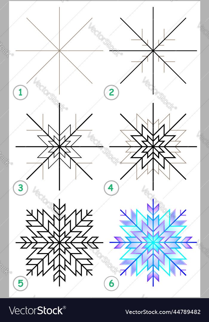 Step-by-Step Snowflake Drawing Tutorial