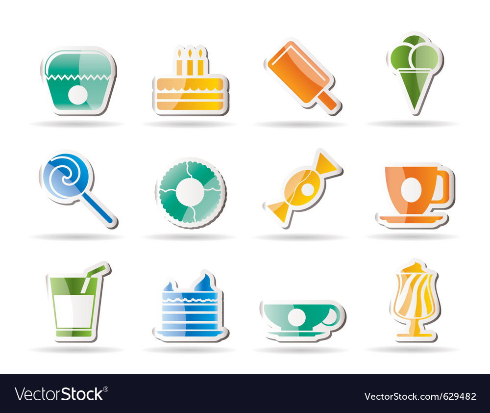 Sweet food and confectionery Royalty Free Vector Image