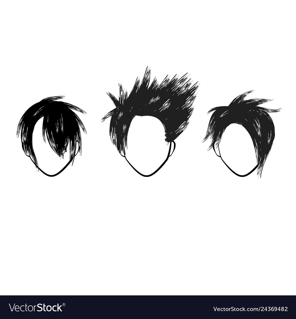 Three hair style faces vector image Three hair style faces