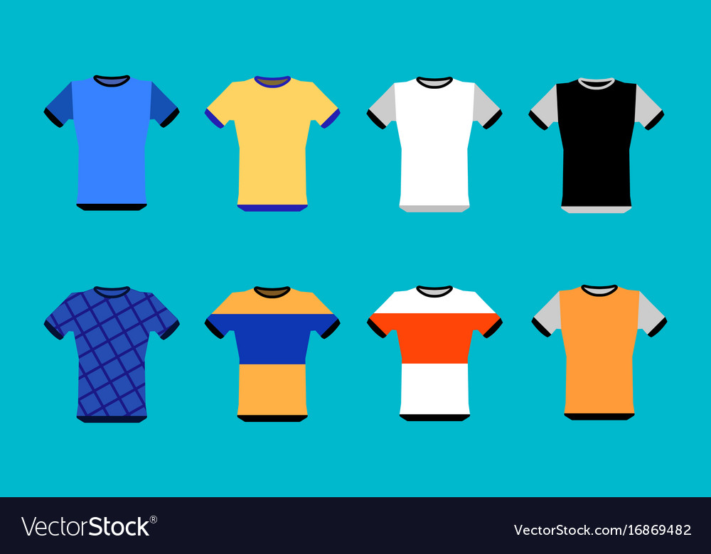 Types of jerseys set simple icons main