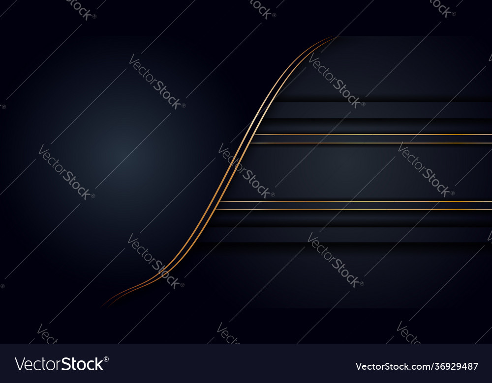 Black abstract layer overlaps with golden line