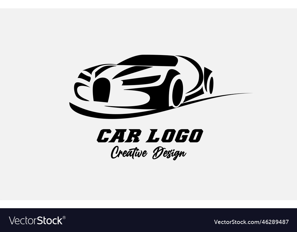Black white car logo icon design with shapes Vector Image