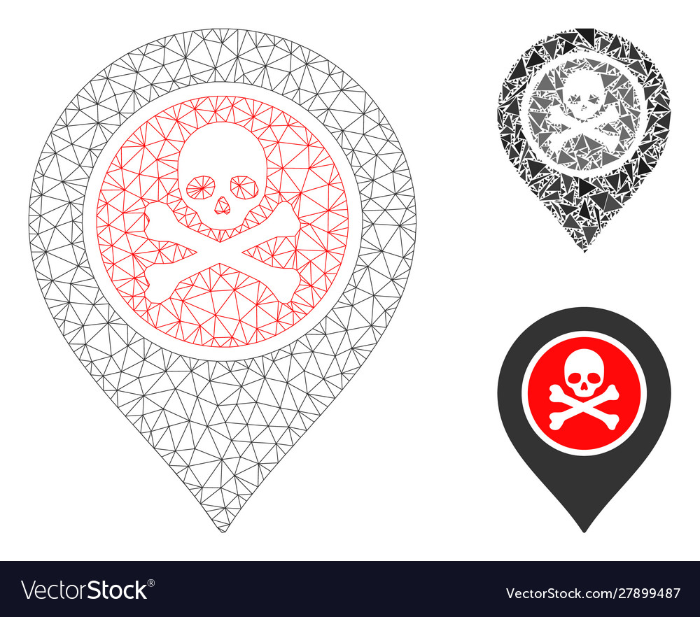 Dangerous zone pointer mesh network model vector image Dangerous zone pointer mesh network model