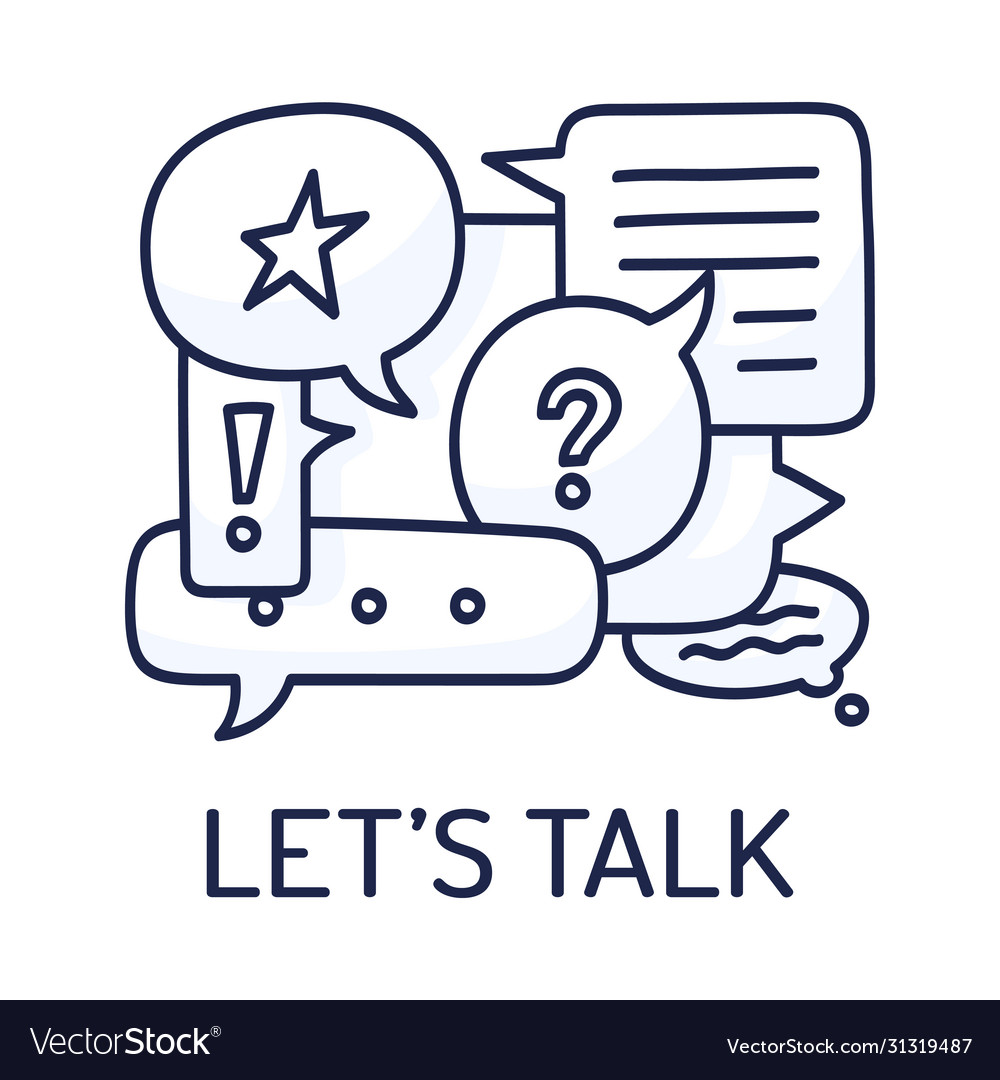Dialog Sprechblasen mit Icons und Text lässt vector image Dialog Sprechblasen mit Icons und Text lässt