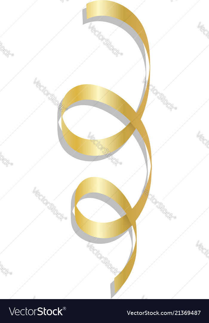 Download Golden curl ribbon mockup realistic style Vector Image