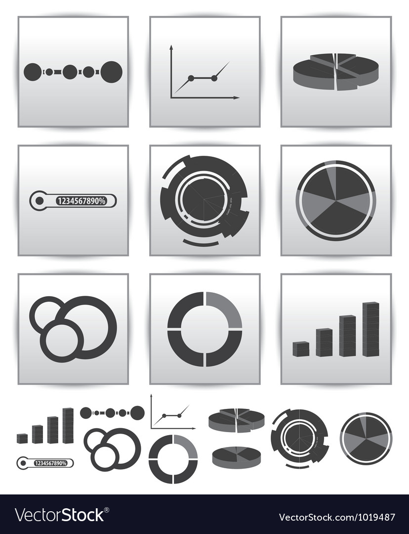 Infografiken set icon swirl line graph