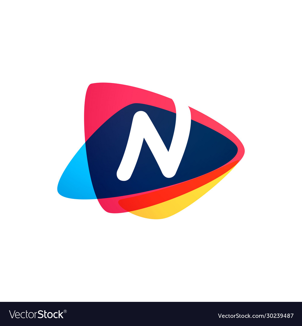 Letter n logo in dynamic triangle intersection