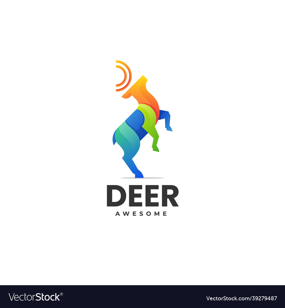 Logo deer gradient colorful style