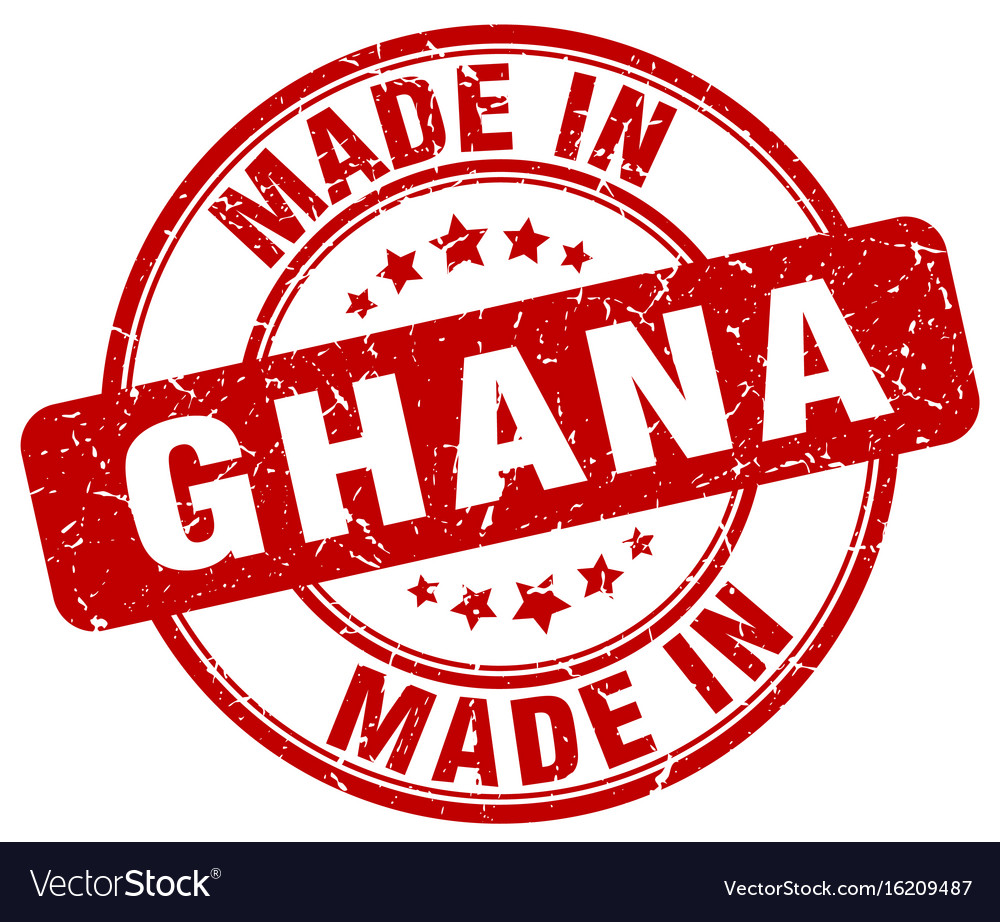 Made in ghana red grunge round stamp Royalty Free Vector